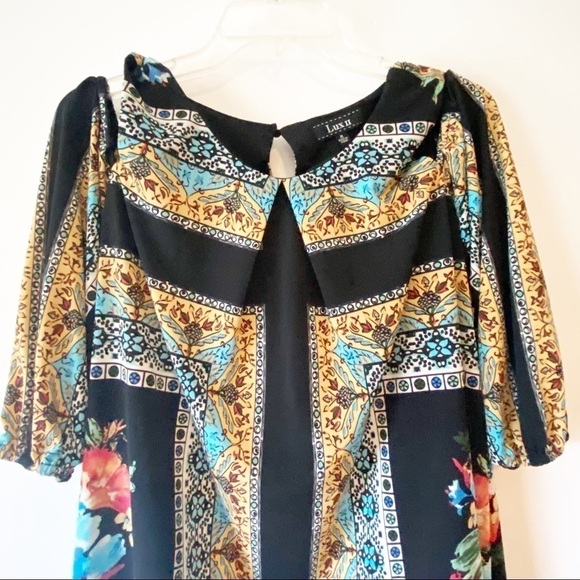 Lux II Shift Dress Black Pattern Size 8 - Picture 3 of 5